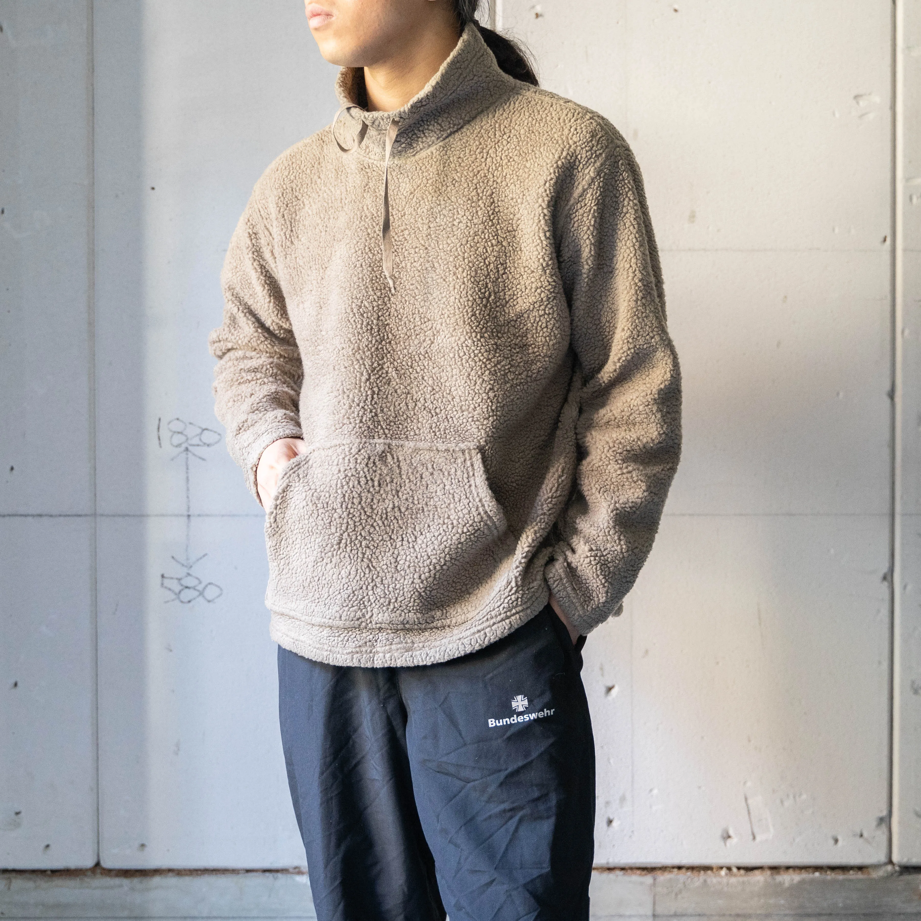 1990s 'GAP' high neck boa pullover smock