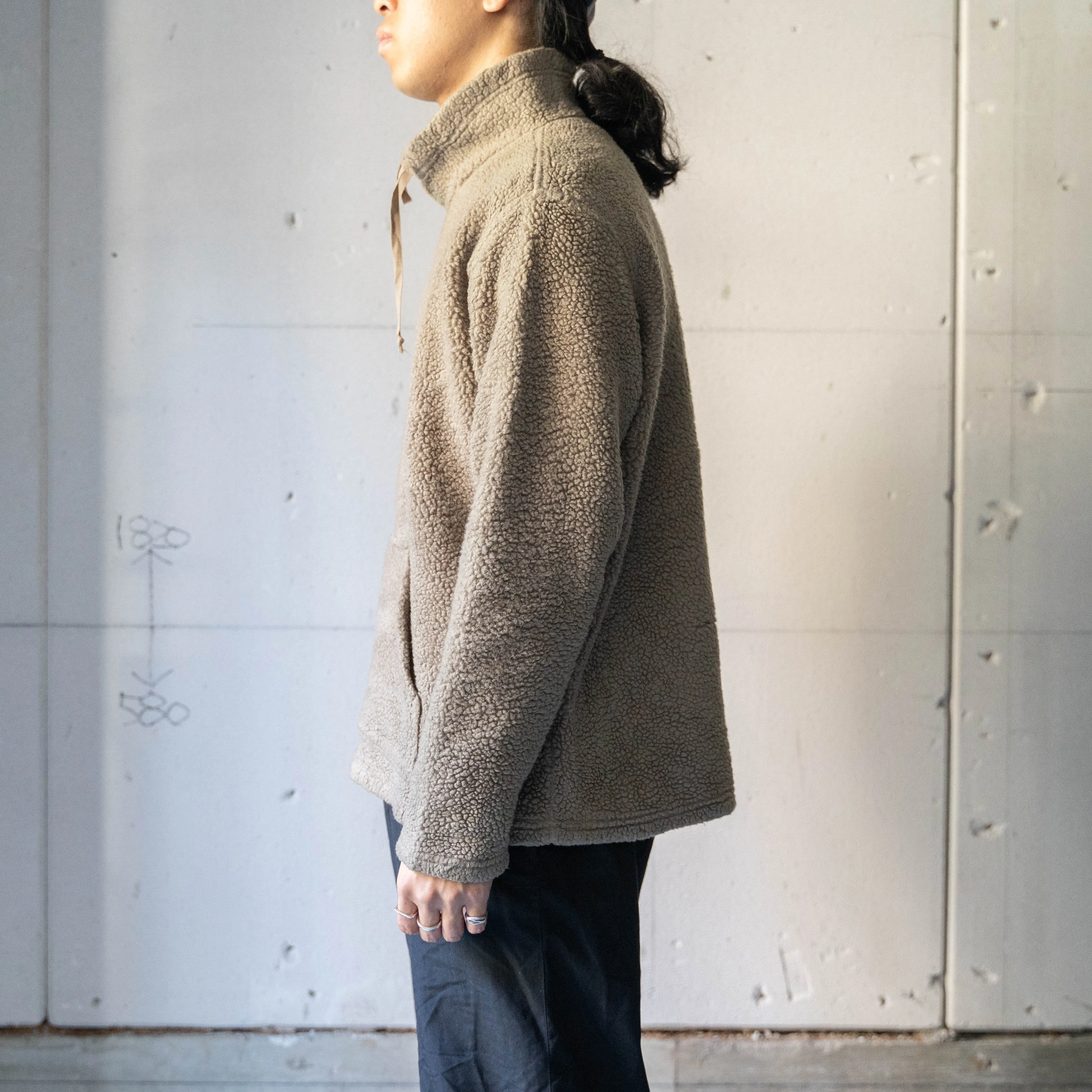 1990s 'GAP' high neck boa pullover smock