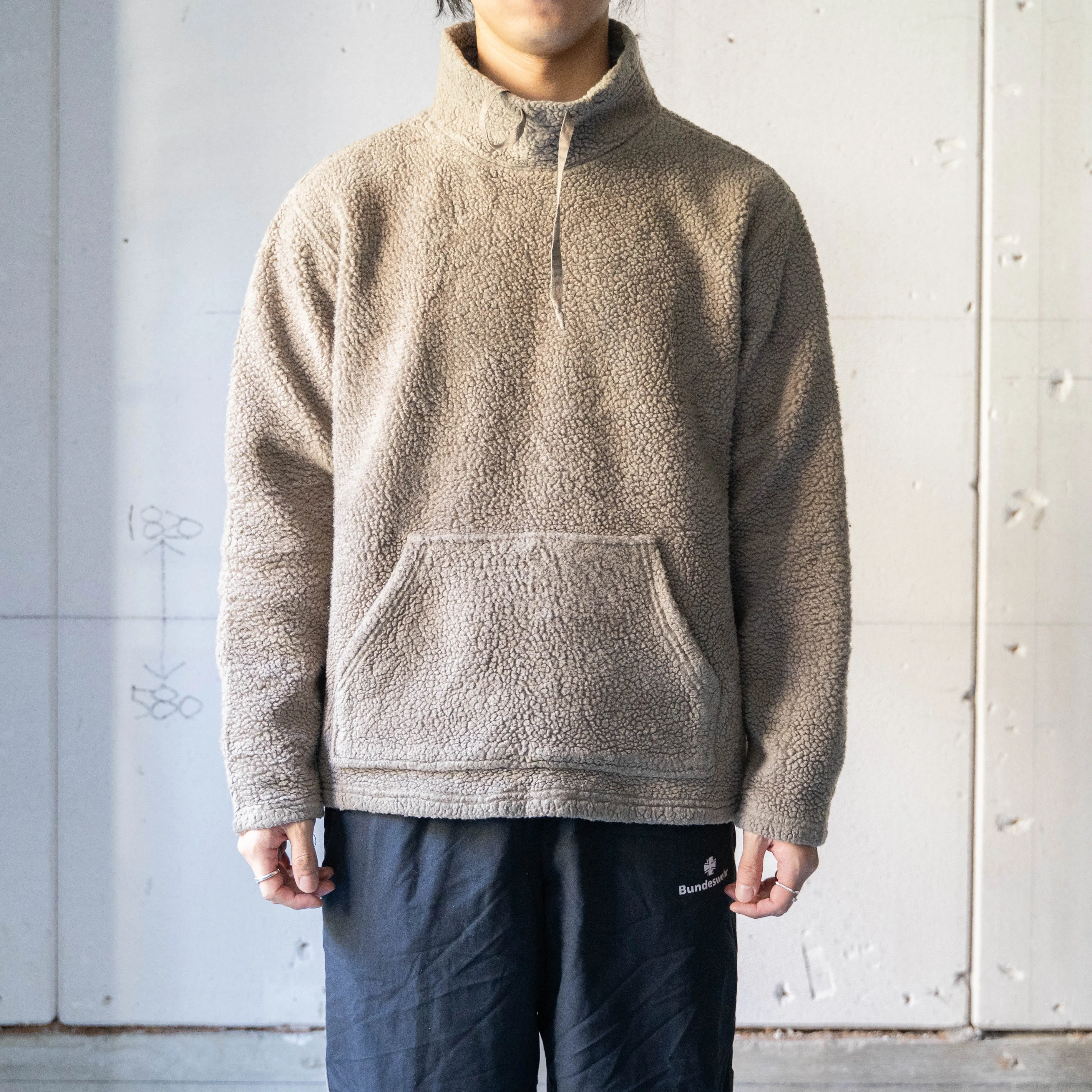 1990s 'GAP' high neck boa pullover smock