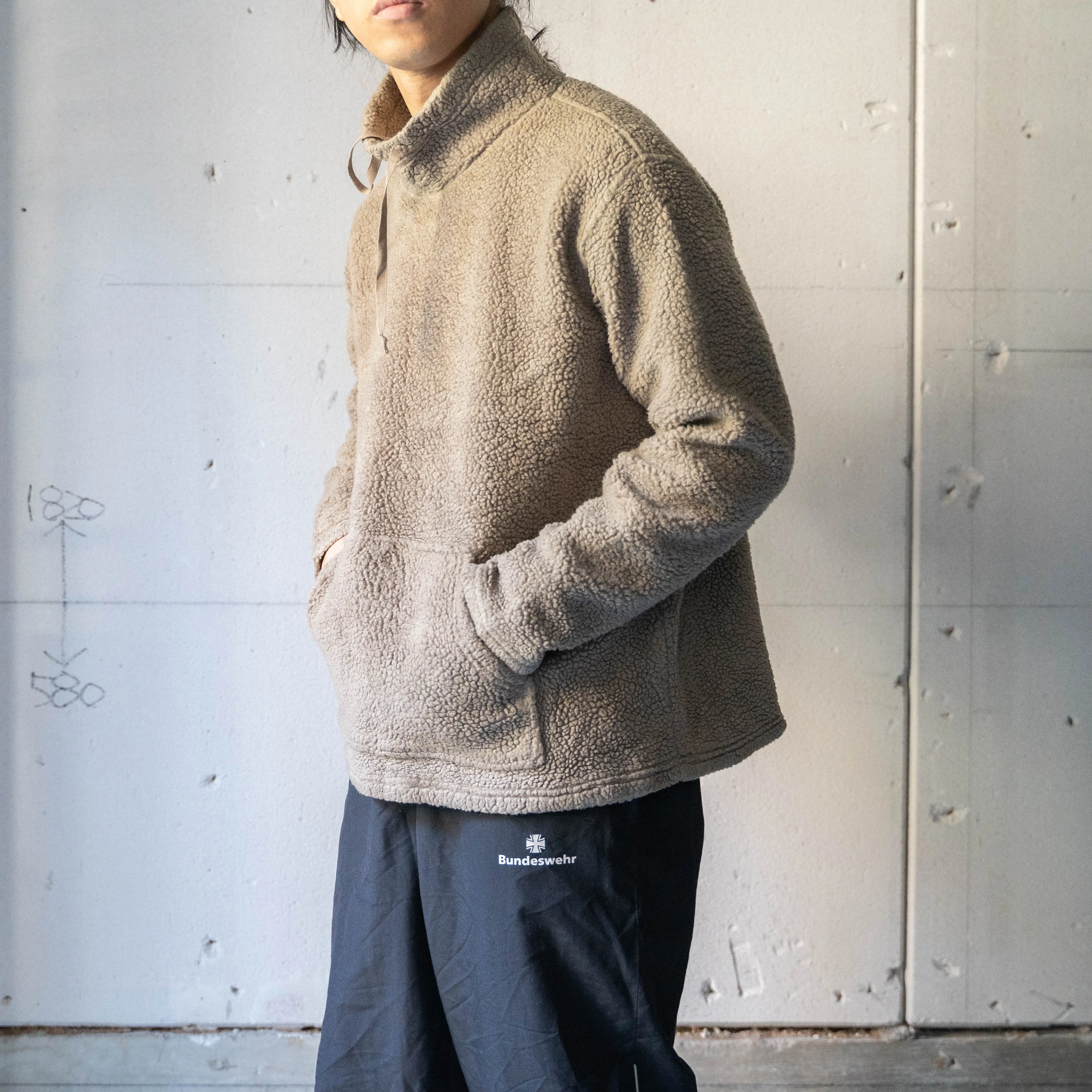 1990s 'GAP' high neck boa pullover smock