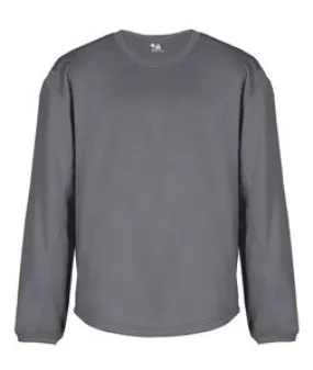 2453 Badger BT5 Youth Performance Fleece Open Bottom Crewneck Graphite