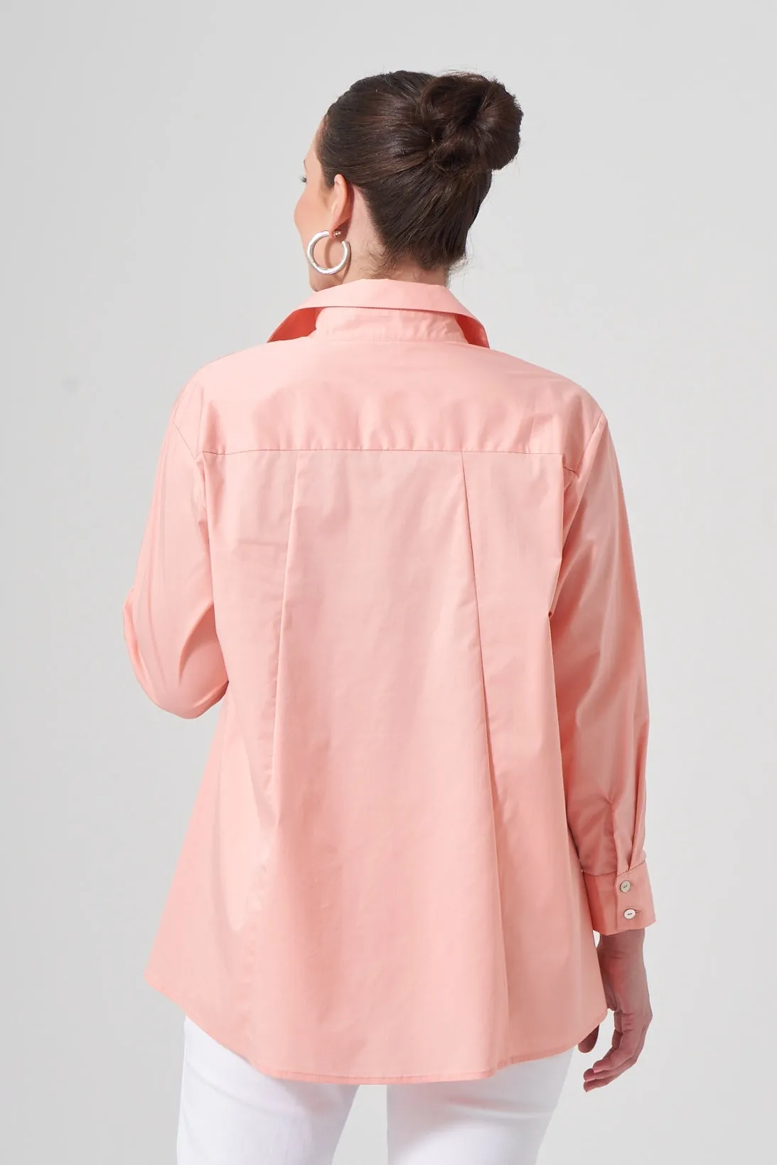 30" Oversized Long Sleeve Shirt Collar Tunic