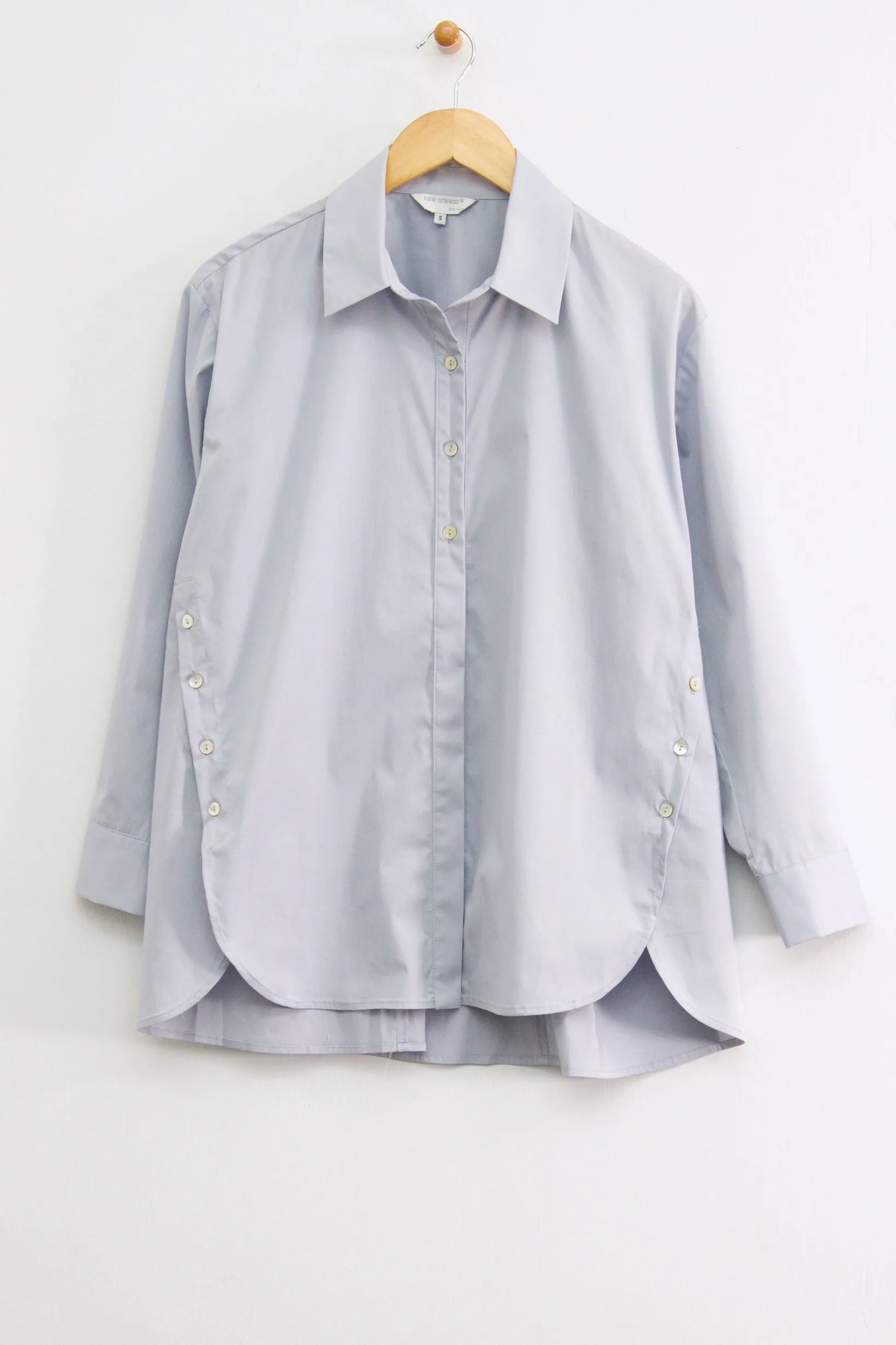 30" Oversized Long Sleeve Shirt Collar Tunic