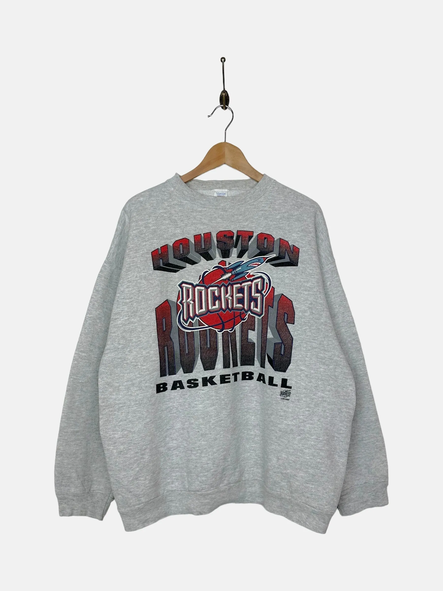 90's Houston Rockets NBA USA Made Vintage Sweatshirt Size L