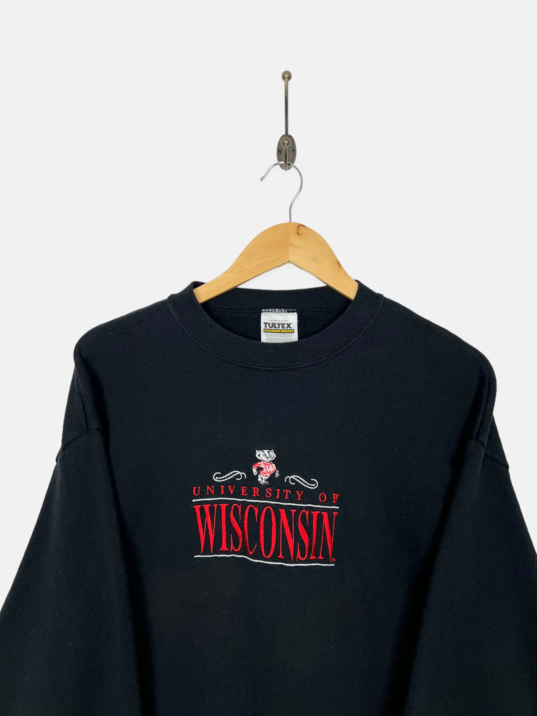 90's Wisconsin University Embroidered Vintage Sweatshirt Size 8