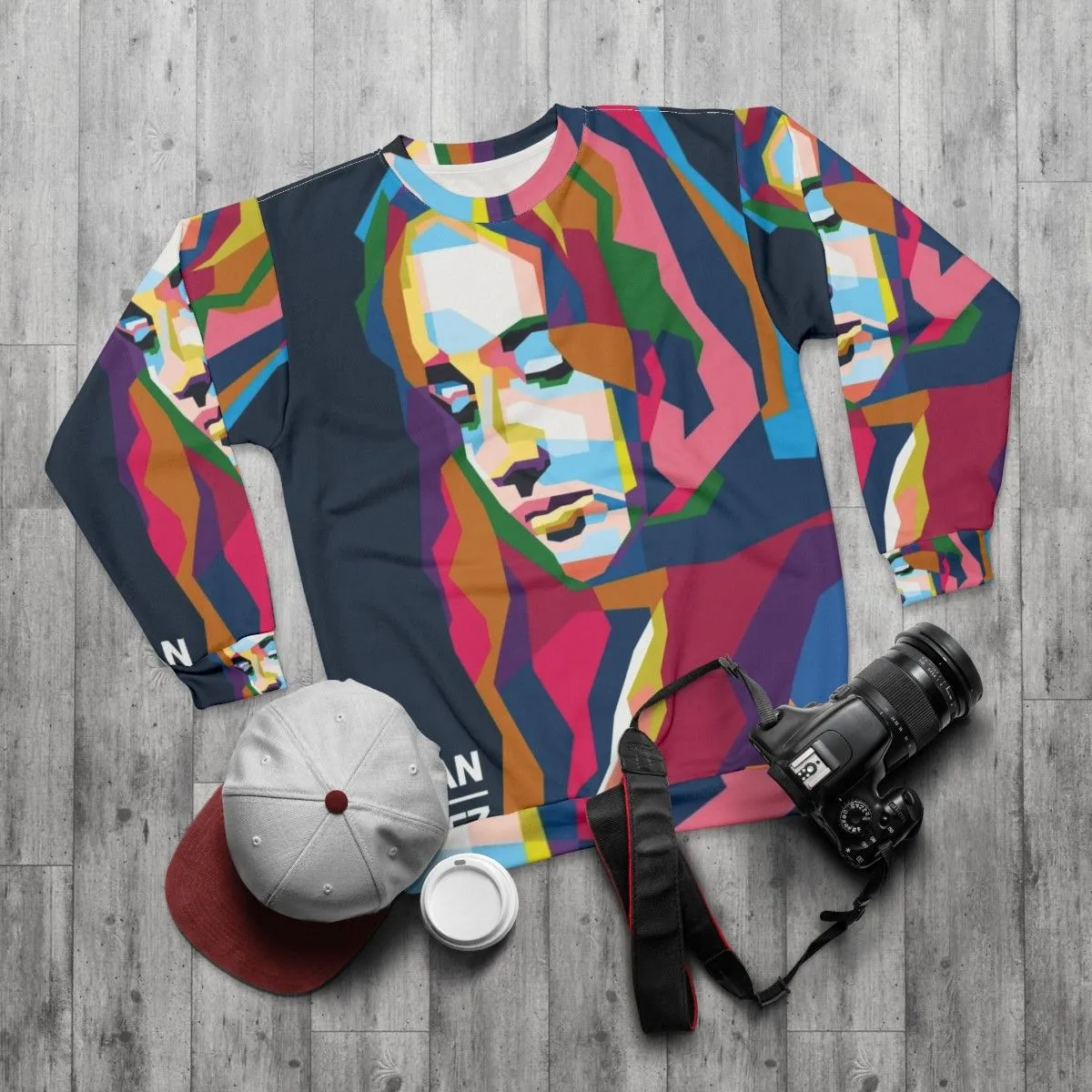 Abstract Geometric Joan Baez Pop Art WPAP Sweatshirt