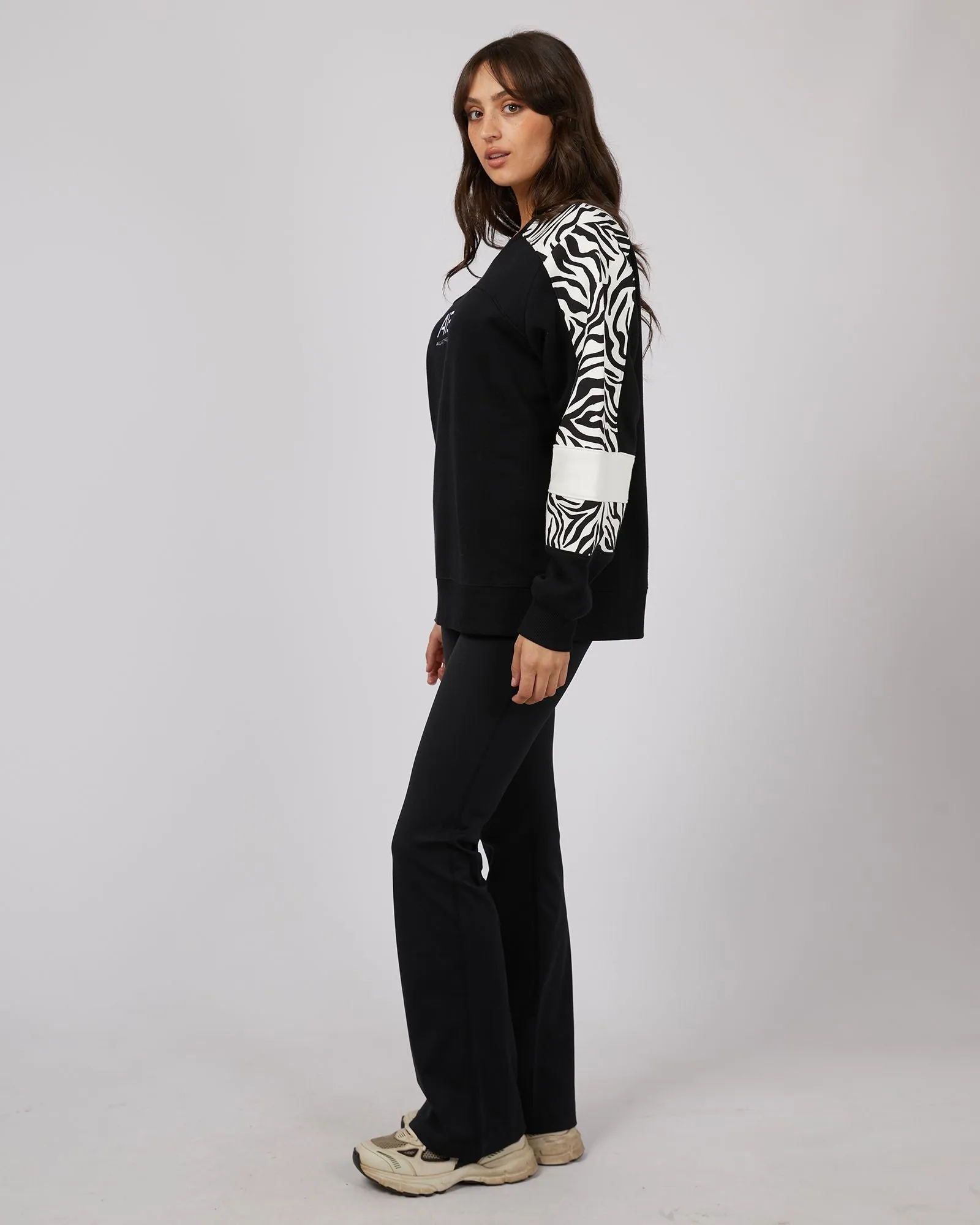 All About Eve Parker Panelled Crew - Black