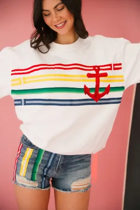 ANCHOR RIBBON WHITE PULLOVER