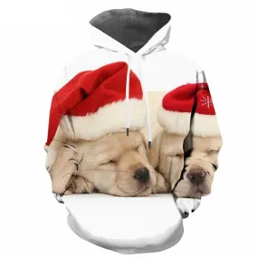 Animal Sweatshirts men Christmas Sweatshirt Printed Dog 3d Printed White Hoody Anime