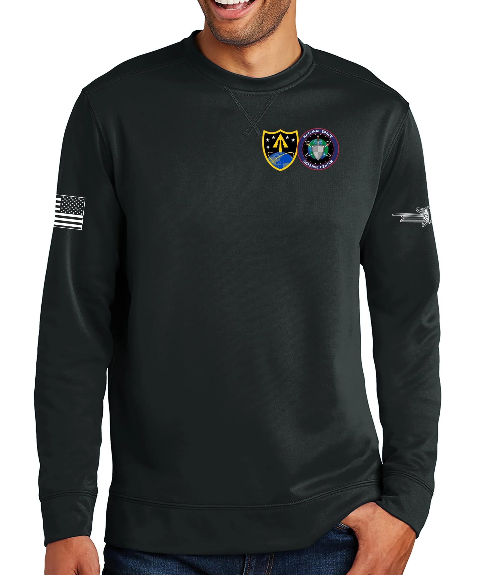 ARMY & NSDC Polyester Crewneck Unisex Sweatshirt. This shirt IS approved for PT.