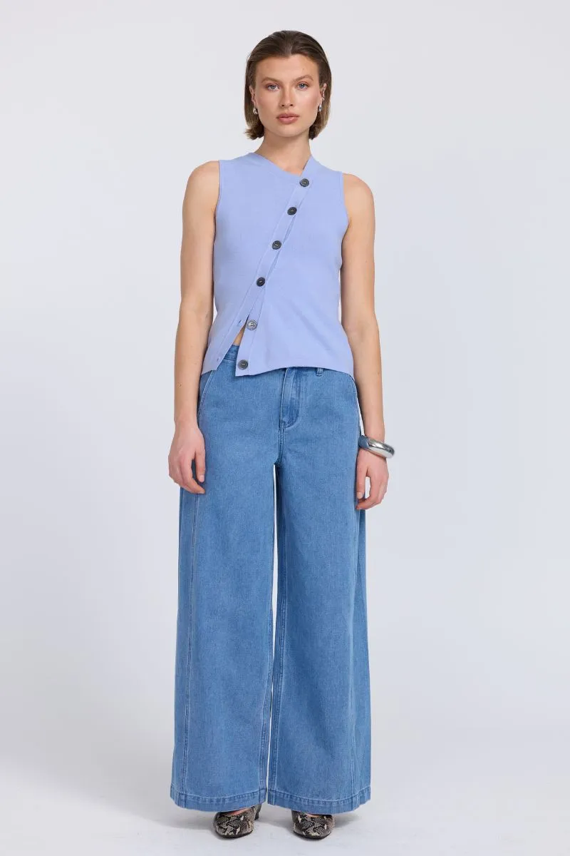 ASTRID KNIT TOP PACIFIC