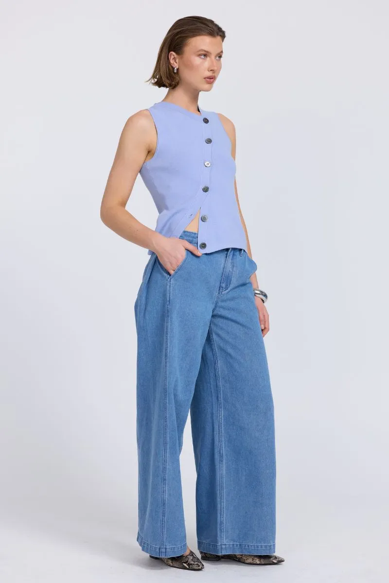 ASTRID KNIT TOP PACIFIC