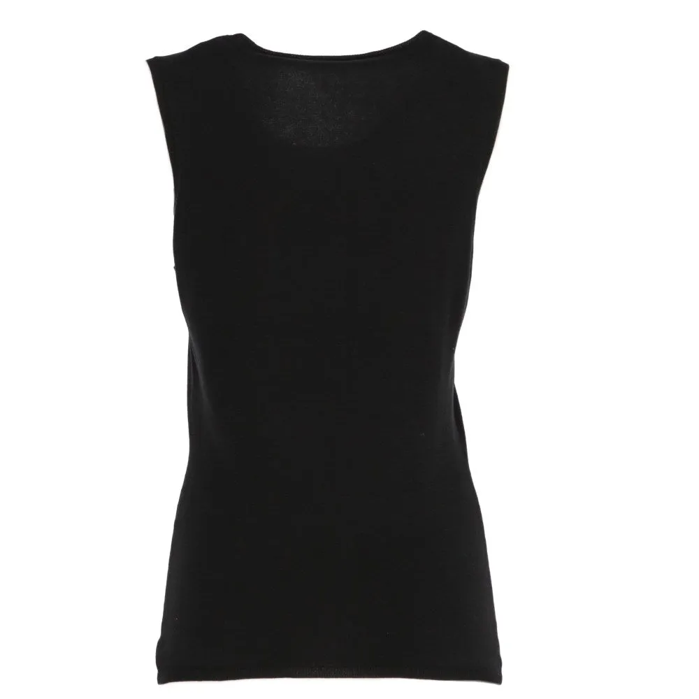 Ballantyne Black Silk Knitted Vest - 2000s