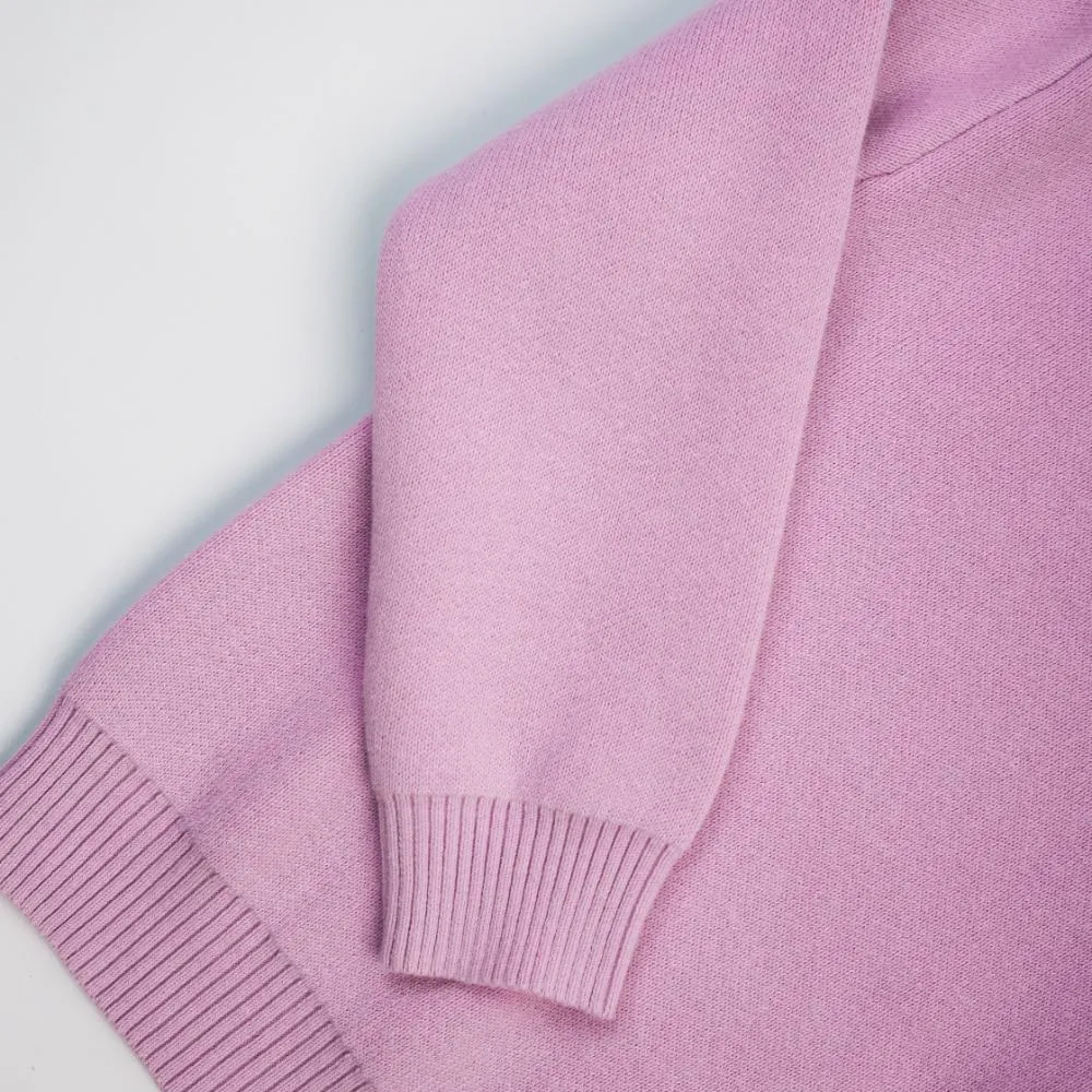Basic turtleneck textured extra soft relax fit knitwear pullover 7242