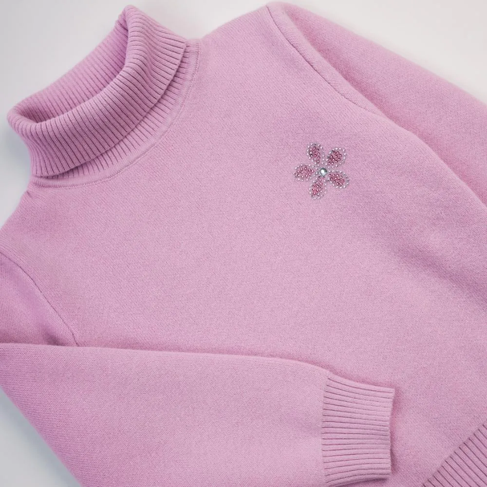 Basic turtleneck textured extra soft relax fit knitwear pullover 7242