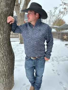 Ben Men's Blue Half Zip Pullover by Cinch