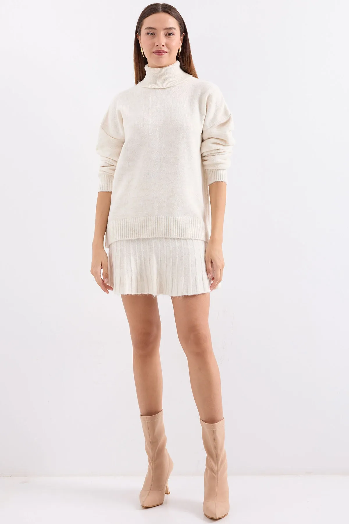 BGD Women Kazakh Skirt Knit Set - Ecru - Avondale