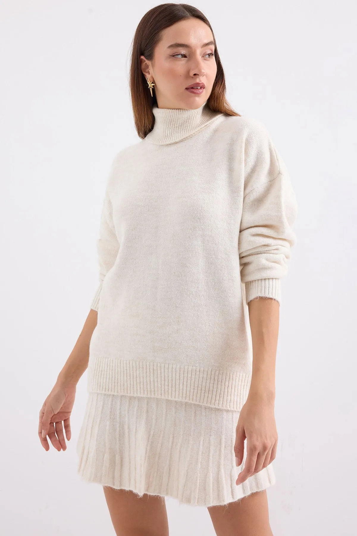 BGD Women Kazakh Skirt Knit Set - Ecru - Avondale