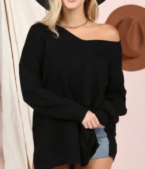 Black V-Neck Tunic