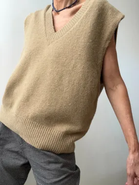 Blended Winter Knit Vest Tan