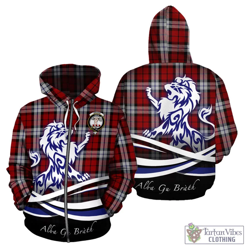 Brodie Dress Tartan Hoodie with Alba Gu Brath Regal Lion Emblem