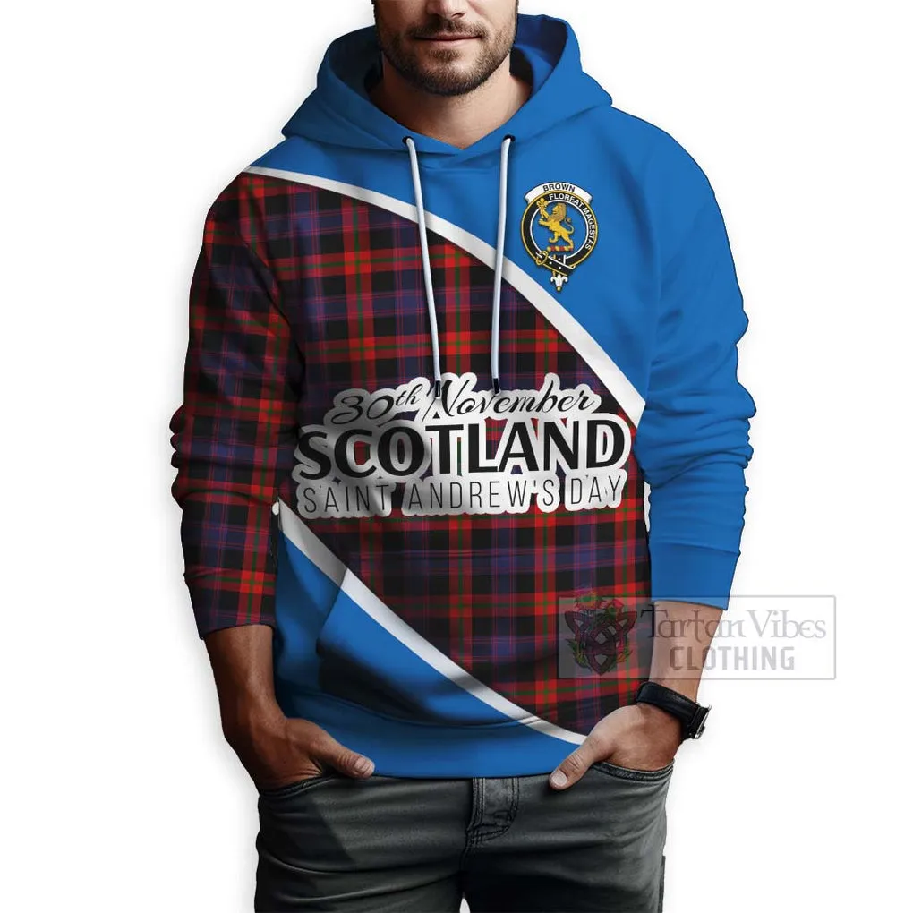 Brown (Broun) Family Crest Tartan Hoodie Celebrate Saint Andrew's Day in Style