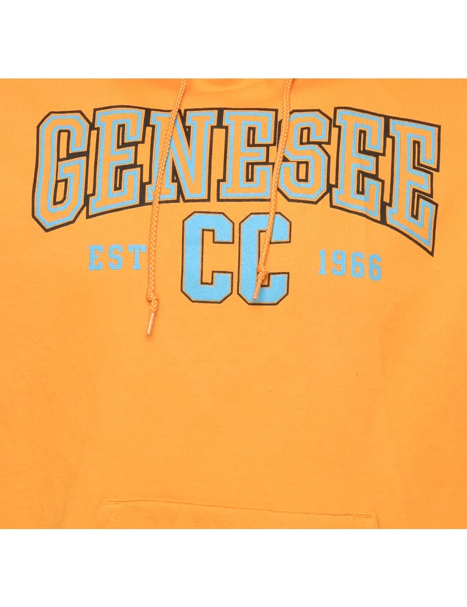 Champion Genesee Mustard & Light Blue Printed Hoodie - M