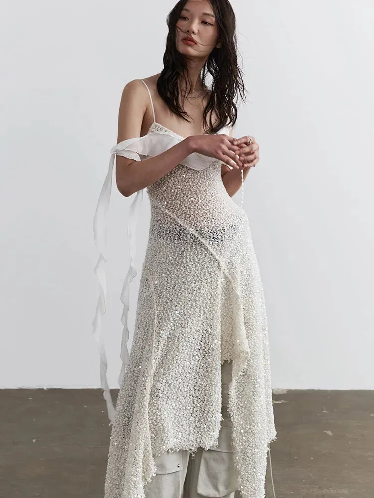 Chelsea Ruffled Sequin Dress
