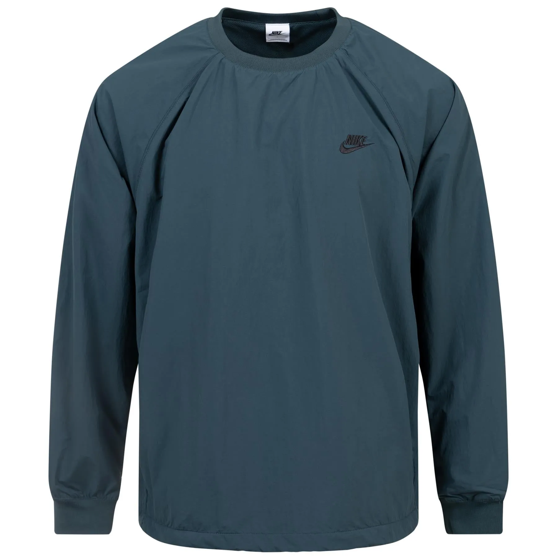 Club Fleece  Crew Neck Woven Nylon Wind Sweatshirt Deep Jungle Green - SS24