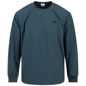 Club Fleece  Crew Neck Woven Nylon Wind Sweatshirt Deep Jungle Green - SS24