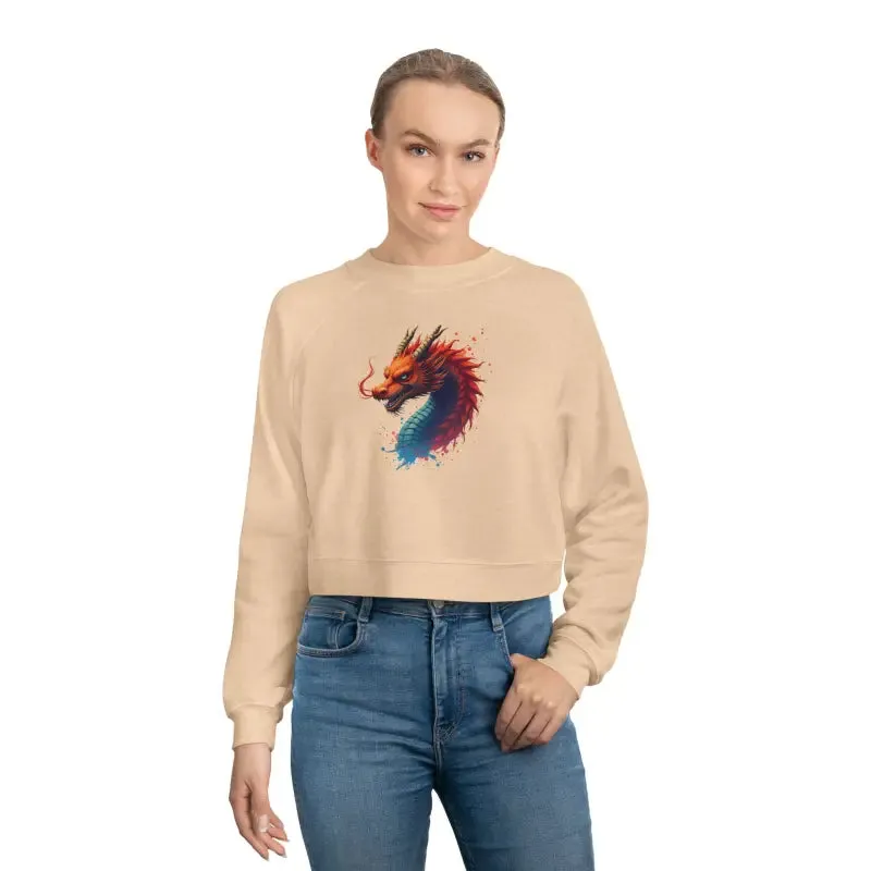 Colorful Dragona Cropped Fleece Pullover Magic
