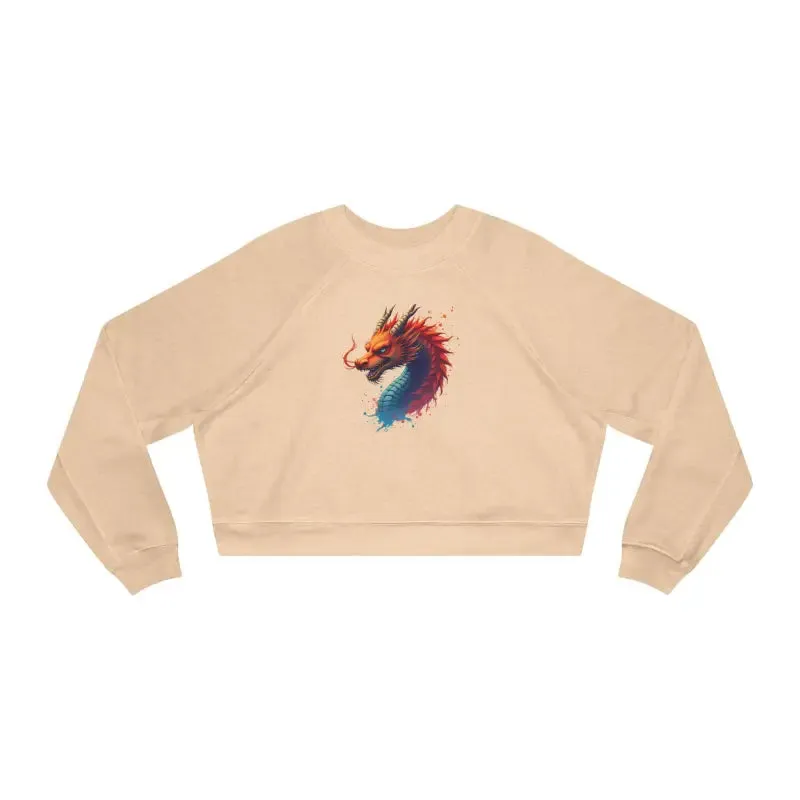 Colorful Dragona Cropped Fleece Pullover Magic