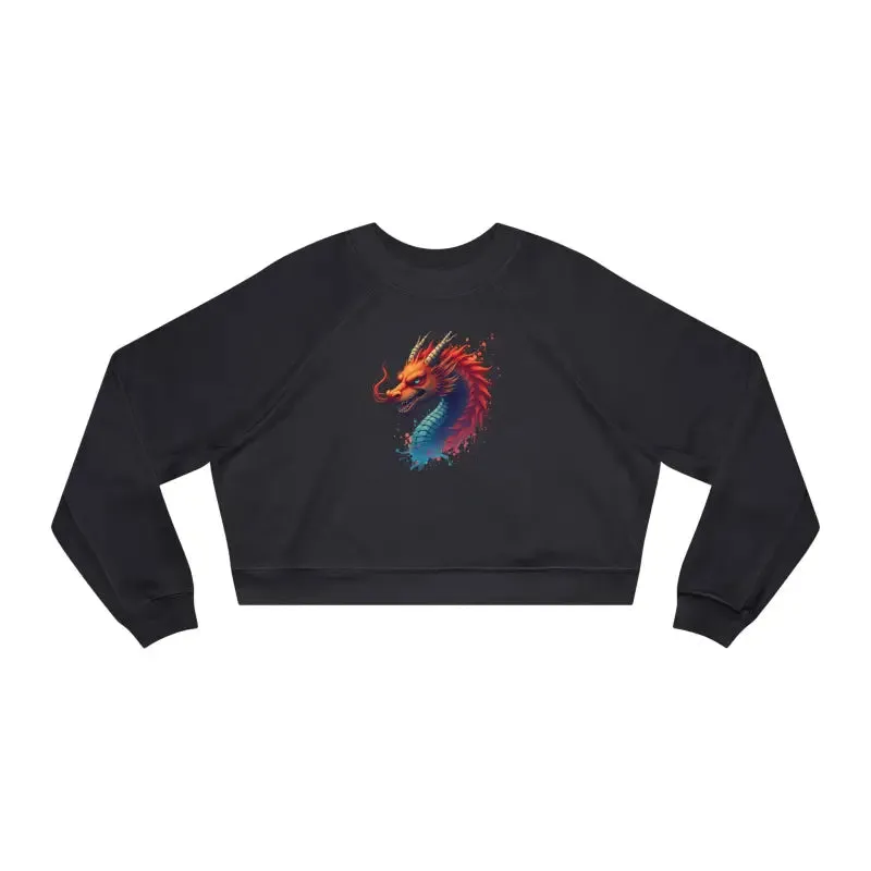 Colorful Dragona Cropped Fleece Pullover Magic