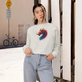 Colorful Dragona Cropped Fleece Pullover Magic