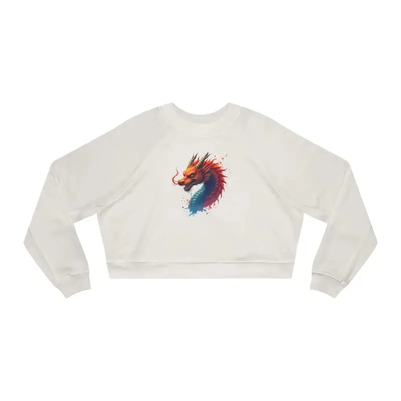 Colorful Dragona Cropped Fleece Pullover Magic