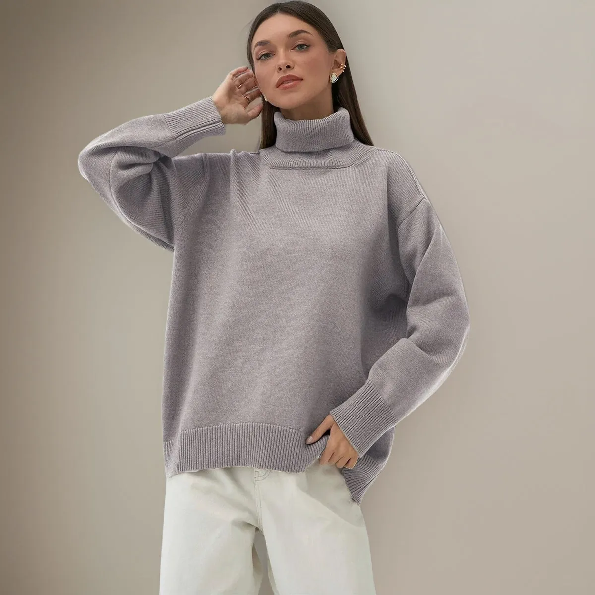 Danissa Pull à col roulé en tricot
