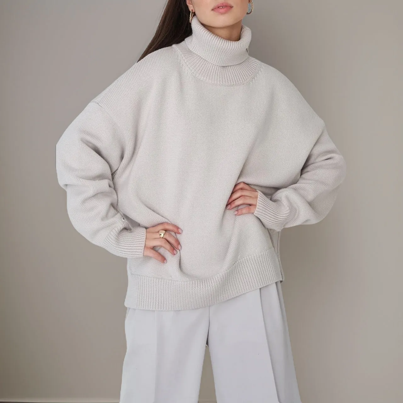 Danissa Pull à col roulé en tricot