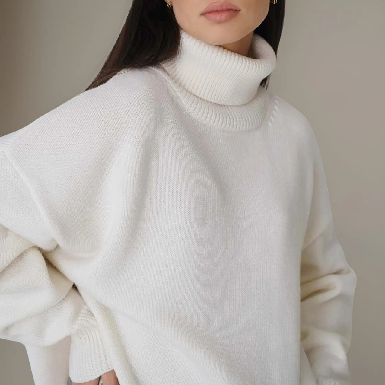 Danissa Pull à col roulé en tricot
