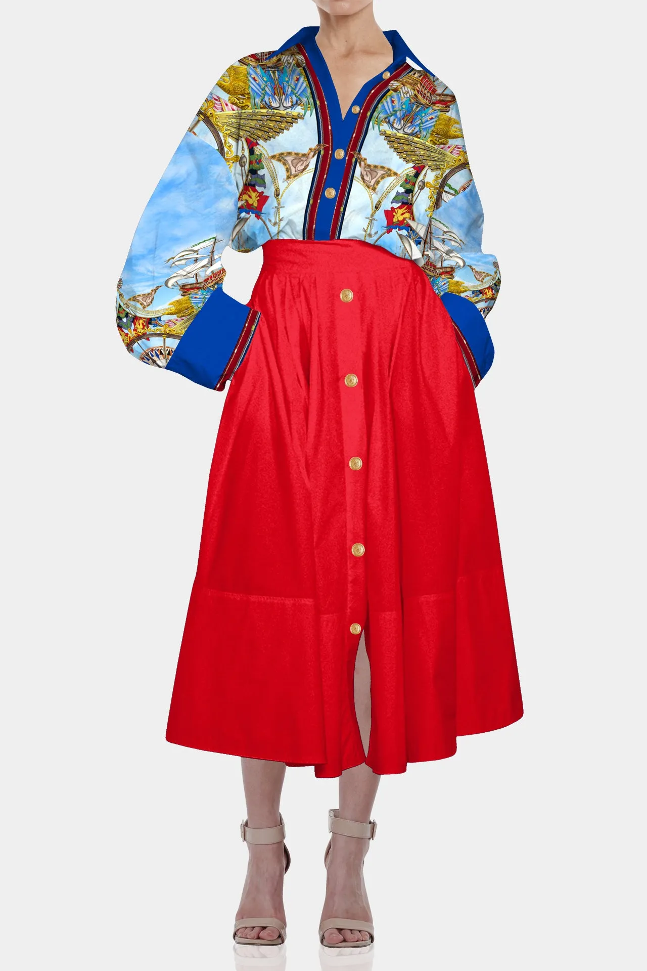 Designer Red Midi Skirts