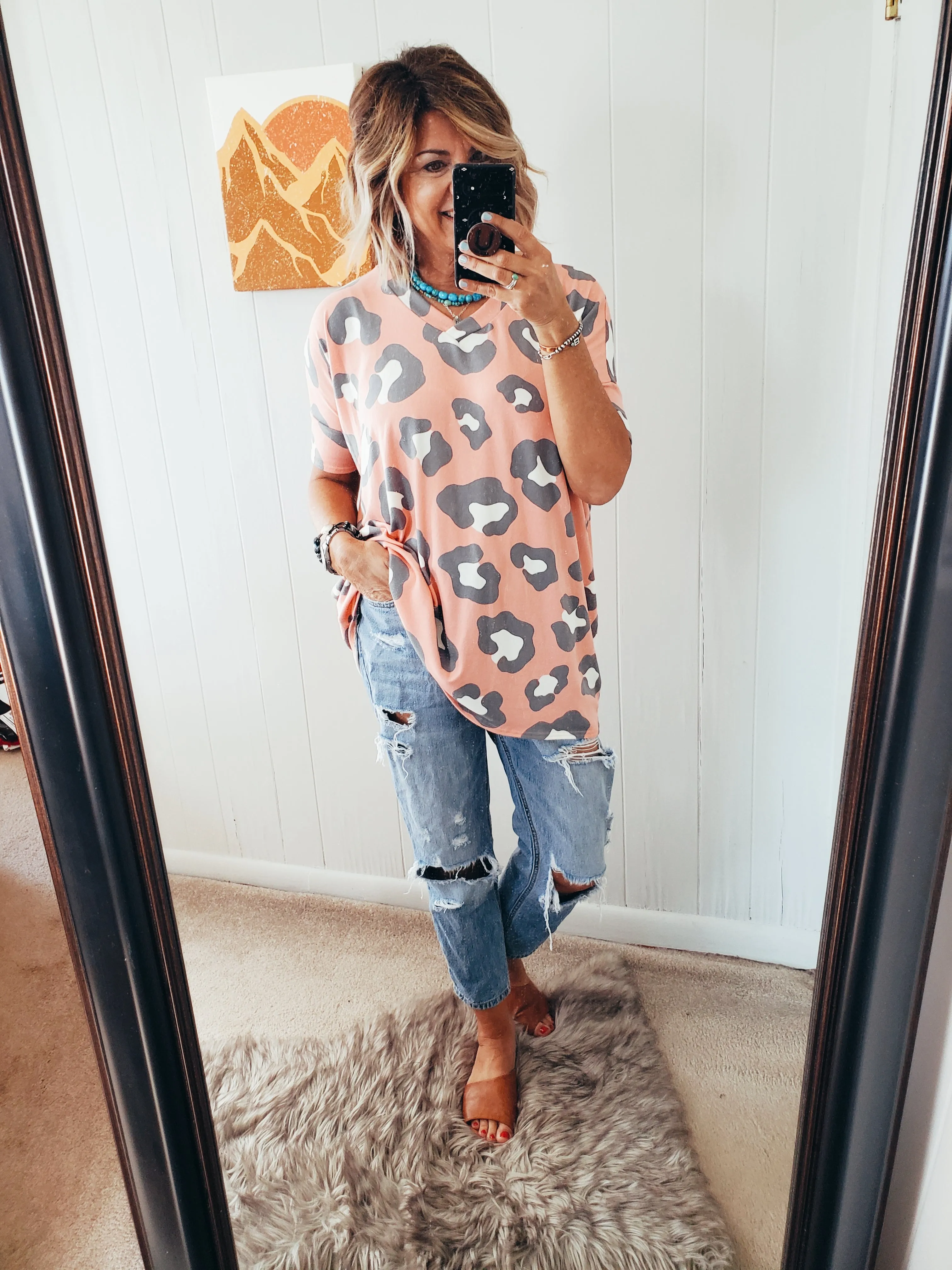 Easy Leopard Tunic Top
