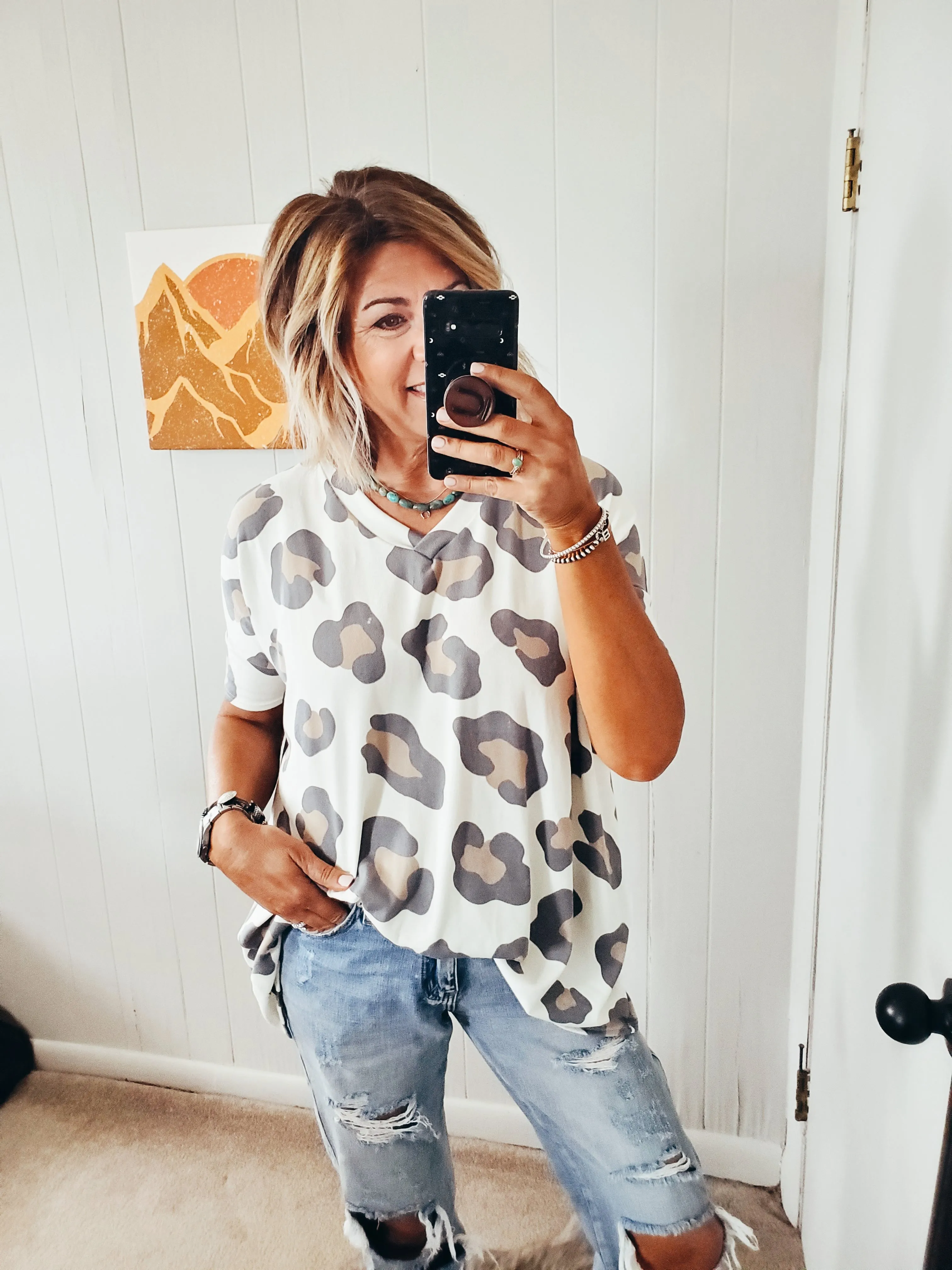 Easy Leopard Tunic Top