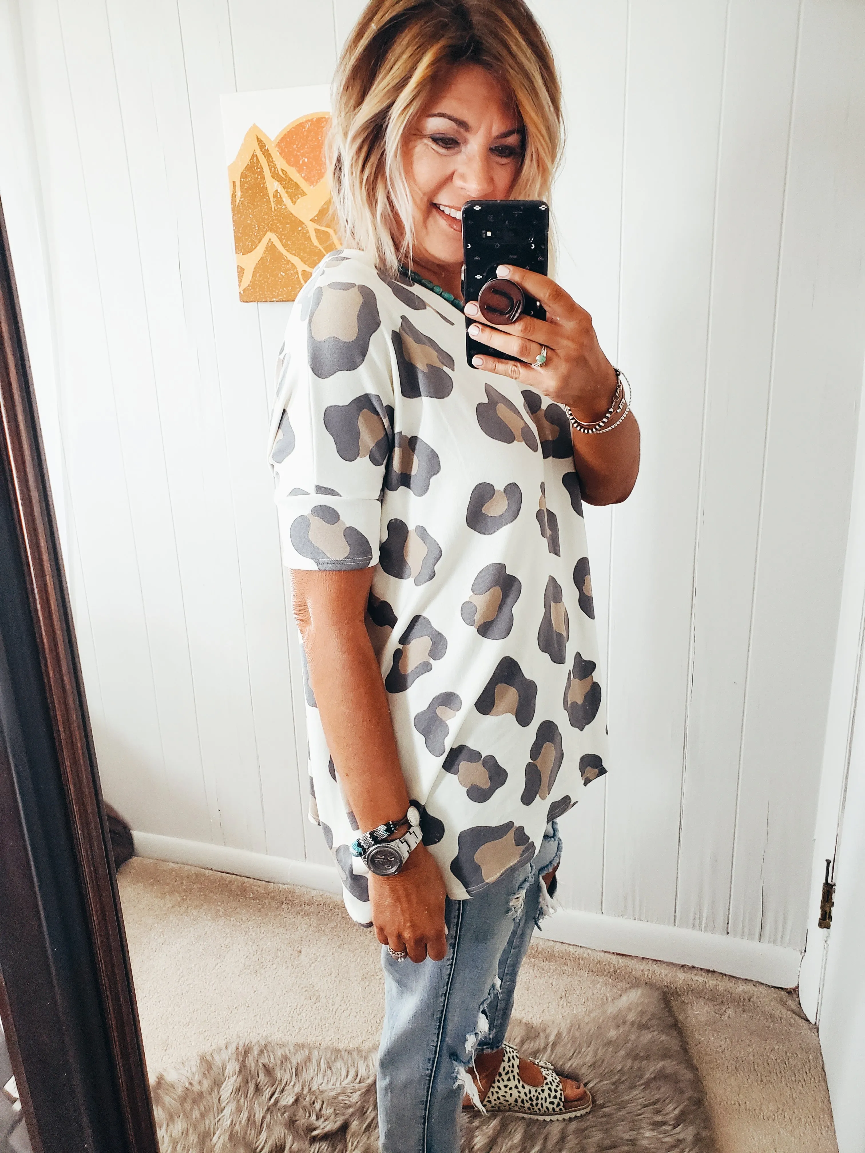 Easy Leopard Tunic Top
