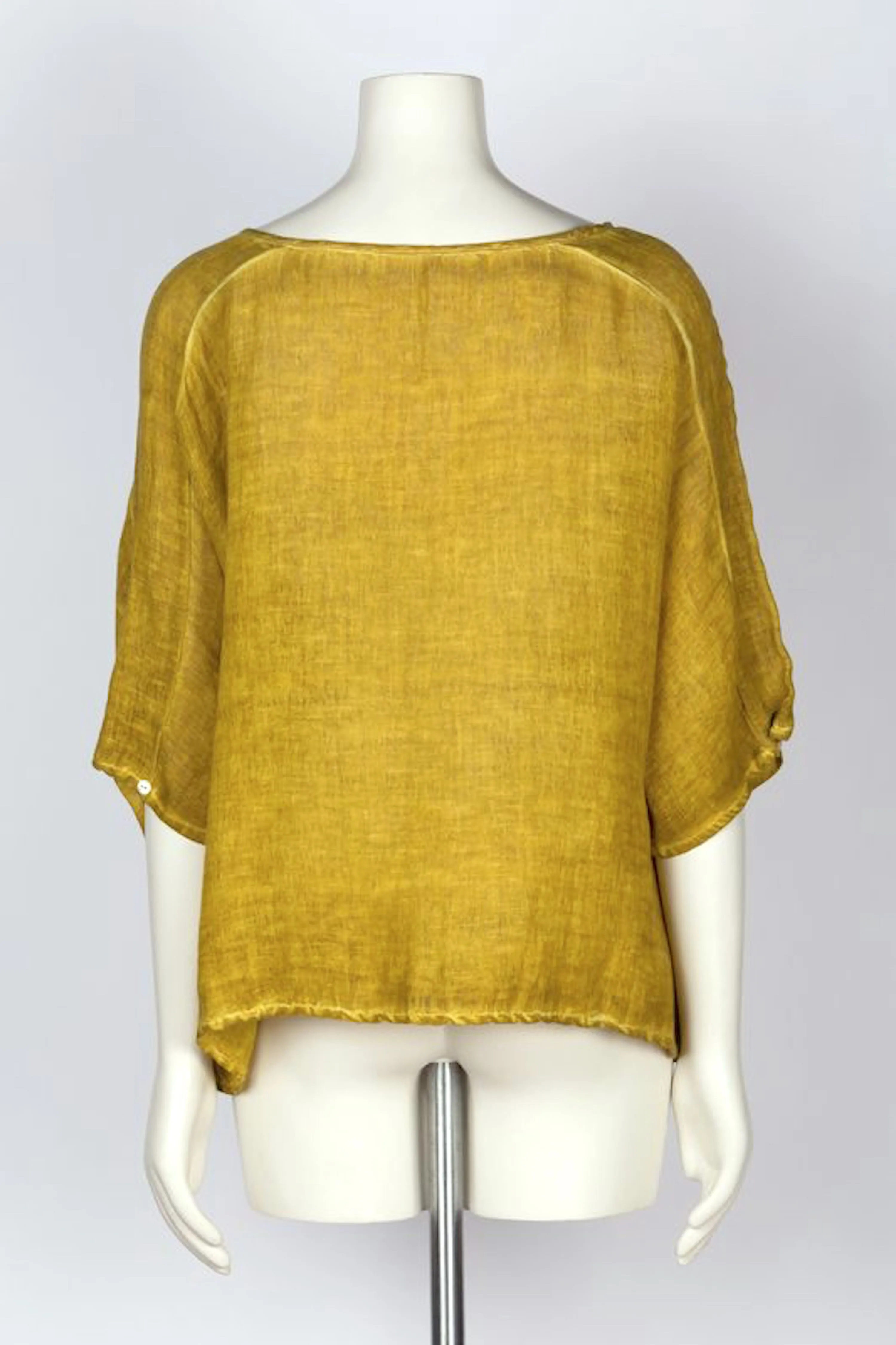 Everly Linen Blouse Mustard