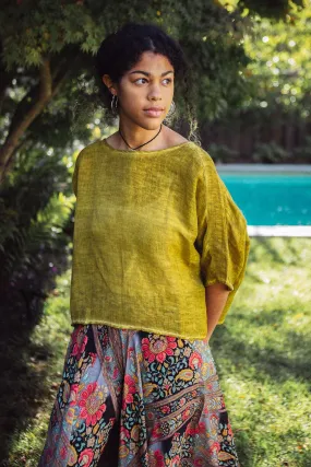 Everly Linen Blouse Mustard