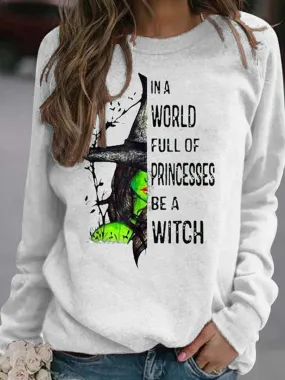 Fashion Halloween Theme Printed Loose Pullover Women's Sweater