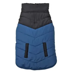 Fashion Pet Color Block Puffer Jacket Reversible Blue