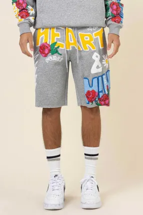 FLOWER PUFF PRINT SHORT