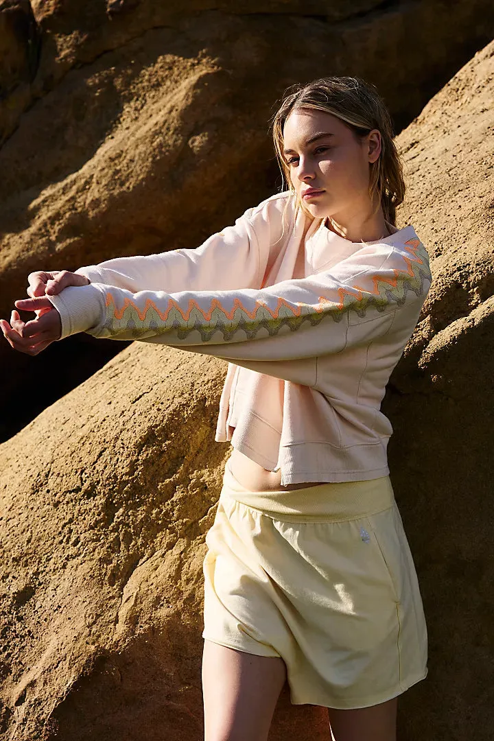 FREE PEOPLE FEELING WAVY INTERCEPT PULLOVER / BEACHED CLAY COMBO 9182