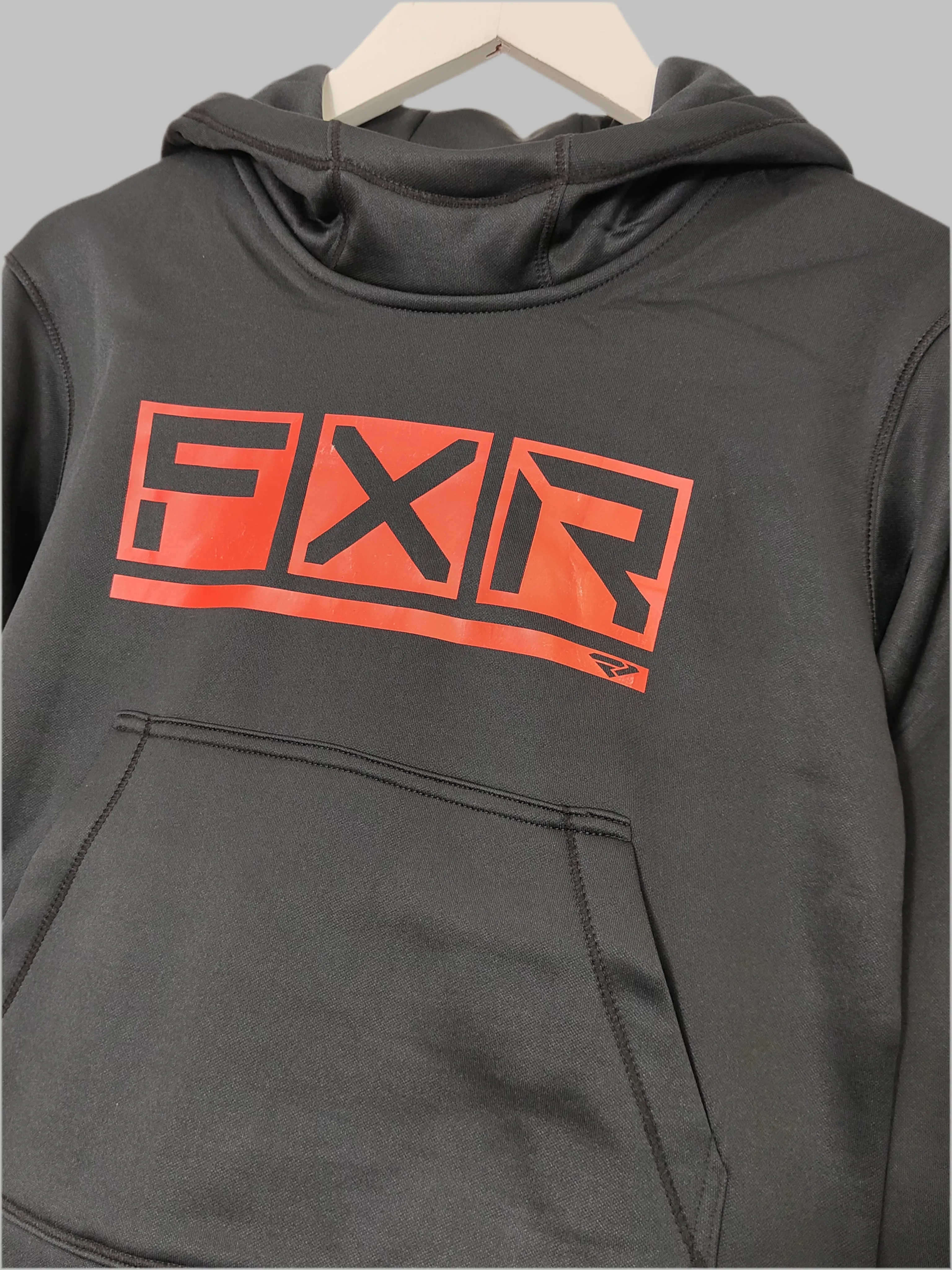 FXR Youth Podium Tech Pullover Hoodie in Black/Red XS