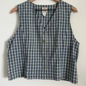G.H Bass & Co. Vintage Plaid Cotton Button Front Vest